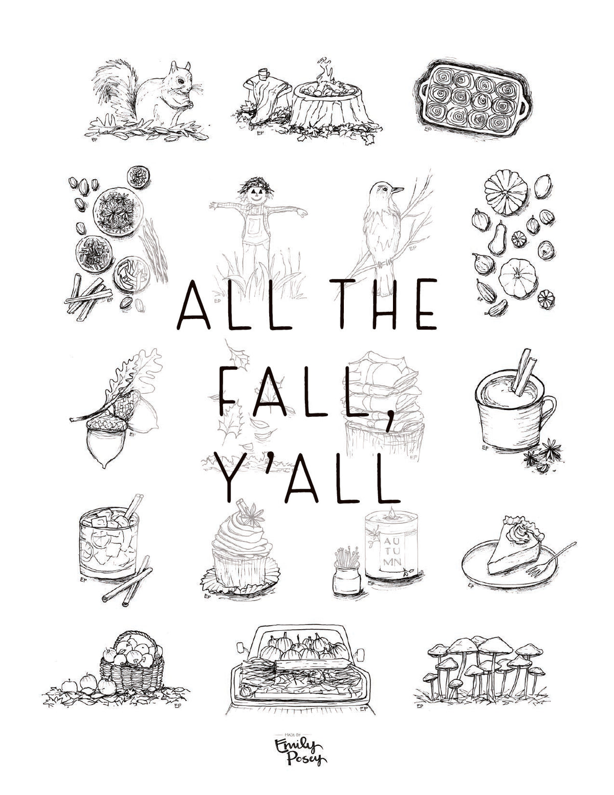 Printable Autumn Coloring Sheet Bundles | Digital Download