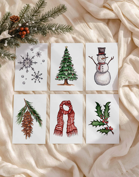 Greeting Cards | Holiday Watercolor Doodles