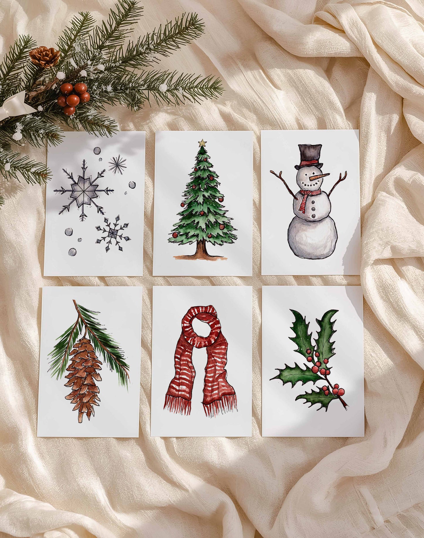 Greeting Cards | Holiday Watercolor Doodles