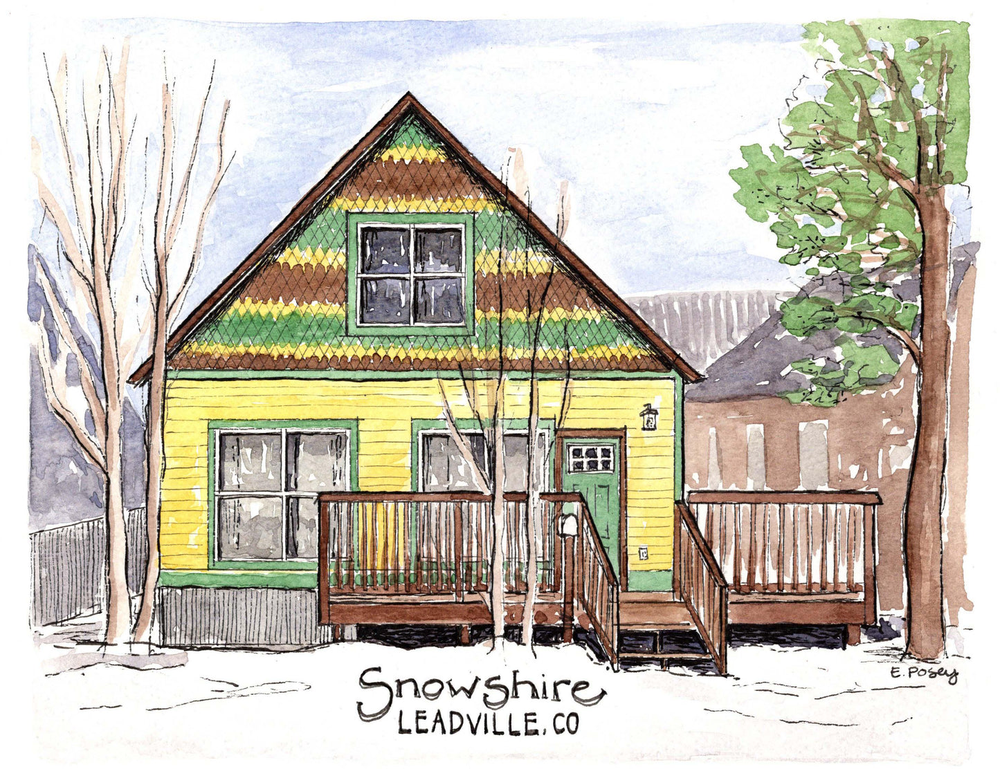 Watercolor Custom House Portrait | Hand Painted from Photo