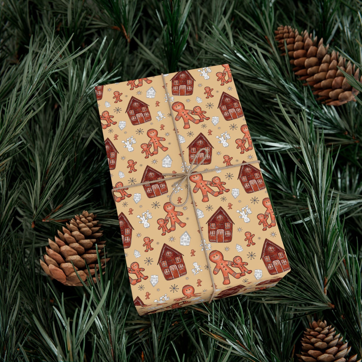 Watercolor Gingerbread | Holiday Gift Wrapping Paper