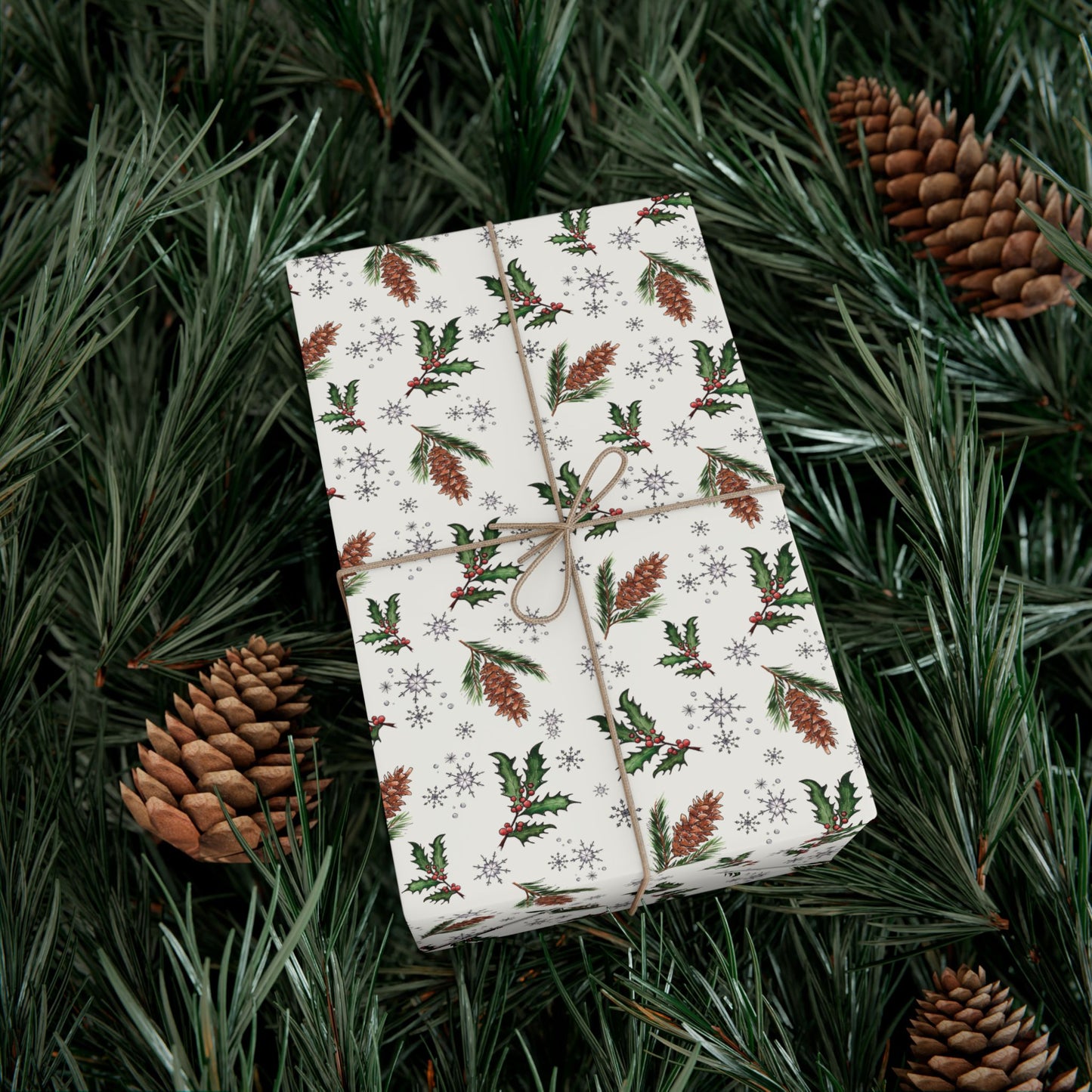 Deck the Halls | Hand Drawn Holiday Gift Wrap Paper
