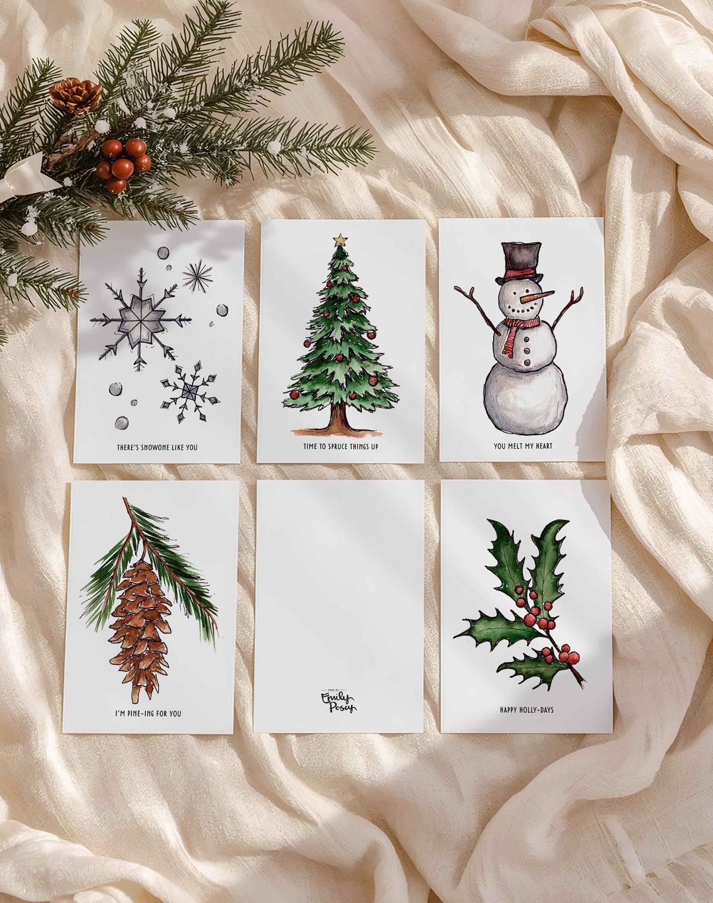 Printable Holiday Greeting Cards | Watercolor