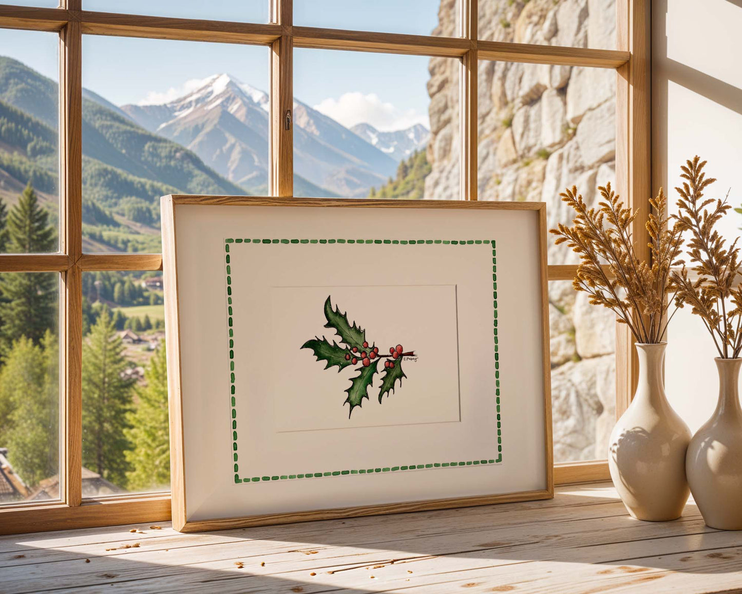 Holly Leaf | Original Watercolor Painting