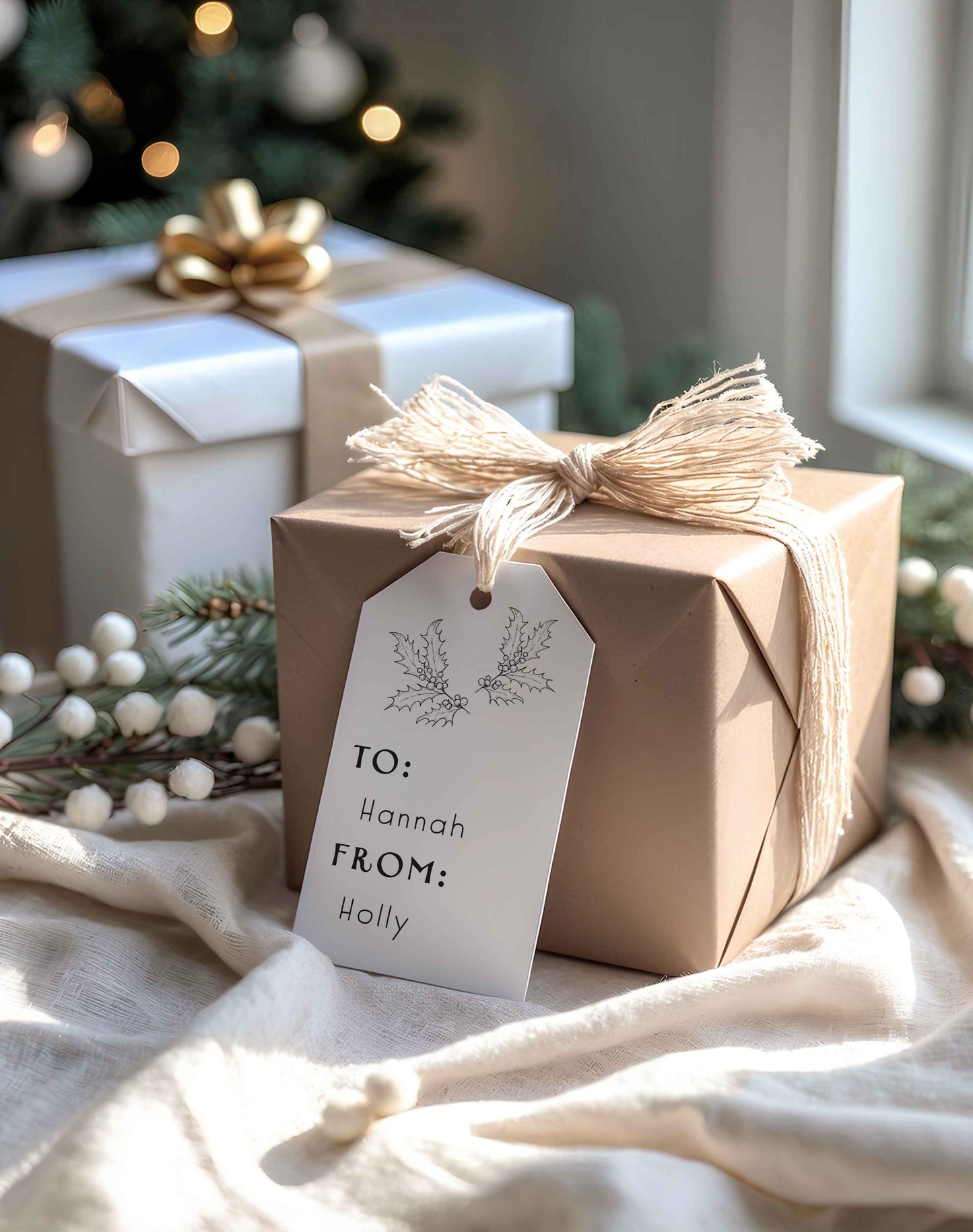Printable Holiday Gift Tags | Hand-Drawn Pen and Ink