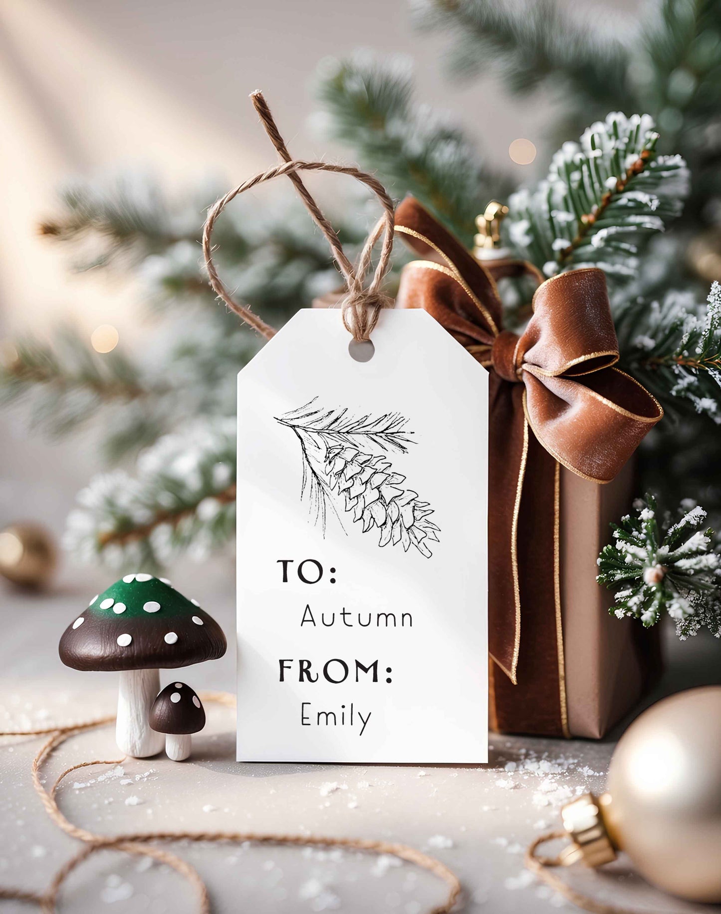 Printable Holiday Gift Tags | Hand-Drawn Pen and Ink