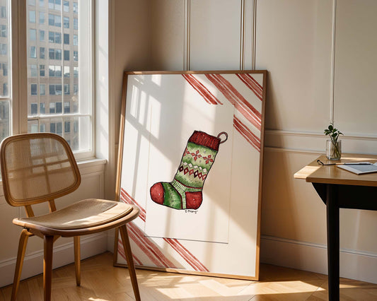 Christmas Stocking | Original Watercolor Painting