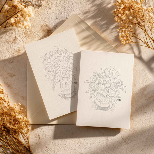 Paintable Greeting Cards | Valentine's Florals